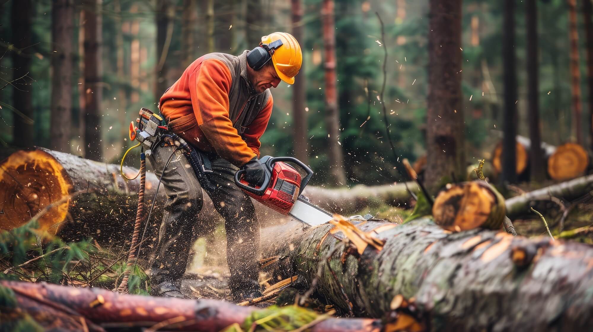 Bûcheronnage forestier – coupe d’arbres